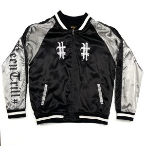 Been Trill Reversible Souvenir/Bomber Jacket Black/Leopard Sukajan