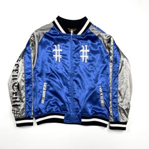 Been Trill Reversible Souvenir/Bomber Jacket Blue/Leopard Sukajan