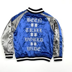 Been Trill Reversible Souvenir/Bomber Jacket Blue/Leopard Sukajan