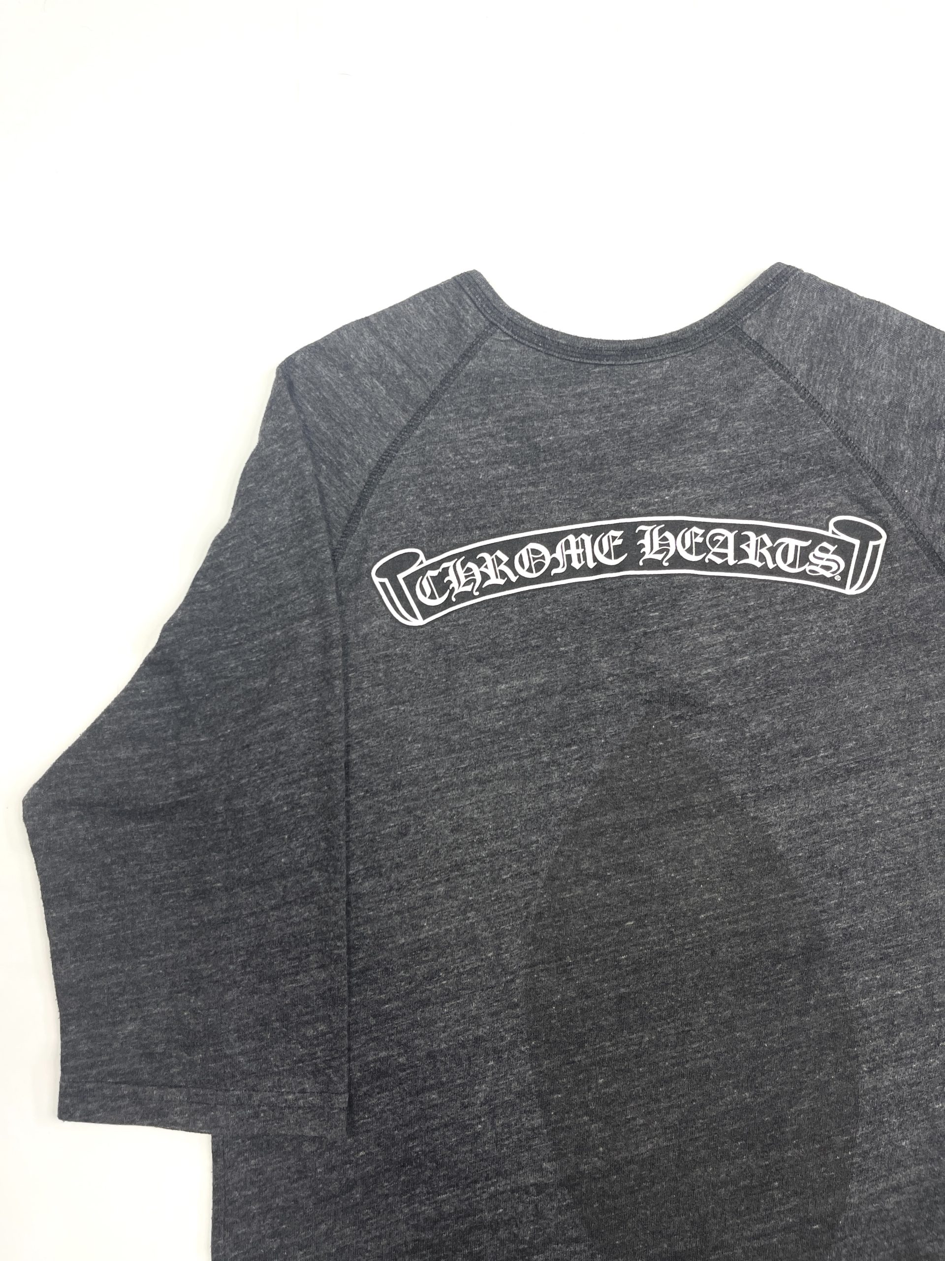 Chrome Hearts Banner Logo Raglan Melange Dark - obrazek 4